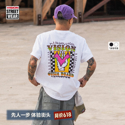 VISION官方 ouija board复刻系列美式印花短袖圆领T恤男女同款