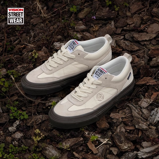 滑板鞋 美式 CHOPPER象牙白复古T字头反毛皮男女帆布鞋 VISION官方