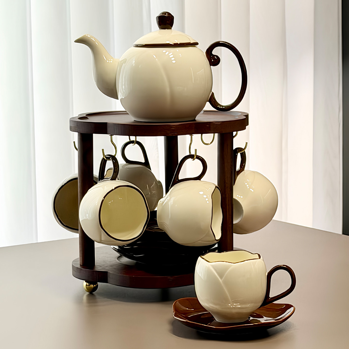 术本轻奢水具高档陶瓷茶具套组耐热水壶水杯家用乔迁新居结婚送礼
