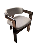 北欧带扶手黑色实木餐椅软包座椅网红单椅会客椅卧室书椅亚克力