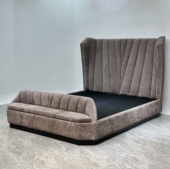 布艺床意式 高背定制 轻奢磨砂钻石床美式