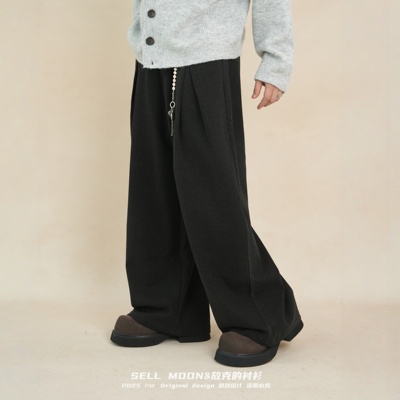 阔腿立体褶皱长裤UTU038