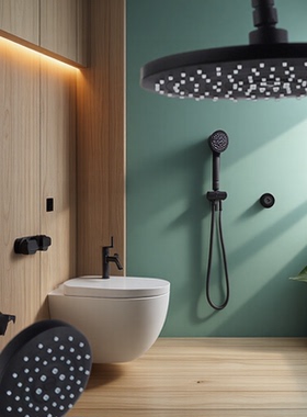 2025双十一特供哑黑淋浴花洒套装家用浴室沐浴冷热花洒JY14883BK