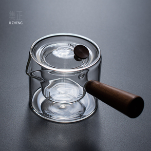 集正 耐热玻璃侧把煮茶壶透明花茶红茶泡茶壶带过滤多功能泡茶器