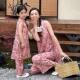 中国风母女装 新款 新中式 浮雕粉色旗袍配裤 一起玩亲子装 子套装 夏季