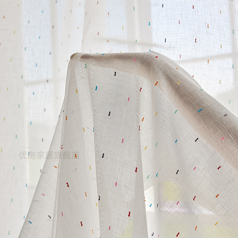 韩式现代简约彩虹甜豆刺绣图案