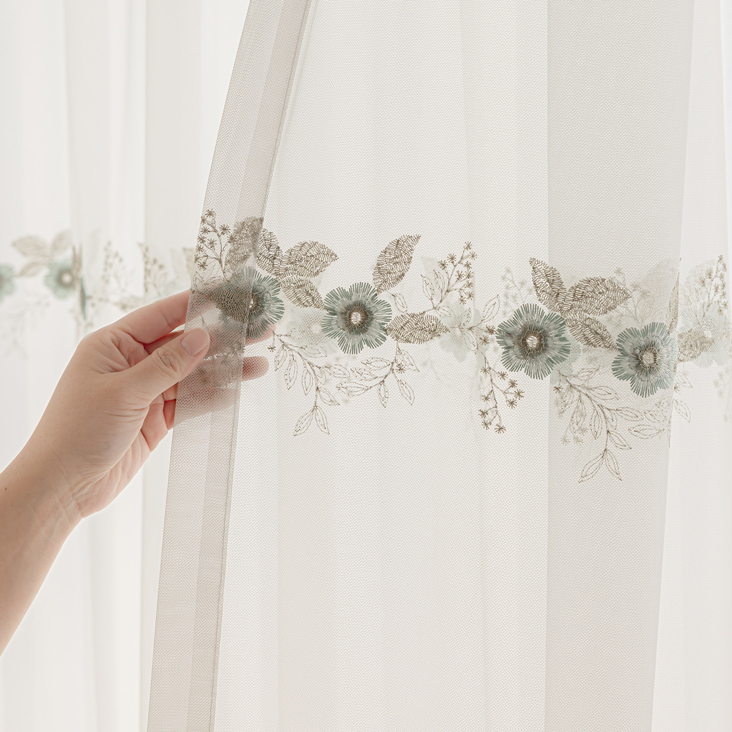 韩式轻奢高档绣花窗纱防晒遮阳纱帘客厅卧室透光窗帘阳台隔热现代,居家布艺,定制窗帘,淘宝优惠券,粉丝福利购,淘宝优惠卷