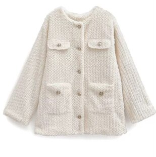 72长 毛毛小香外套110胸围 日单G_r L米色