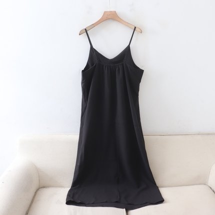 D02083日单新款客供V领后松紧套头微宽松显瘦女气质可调节吊带裙