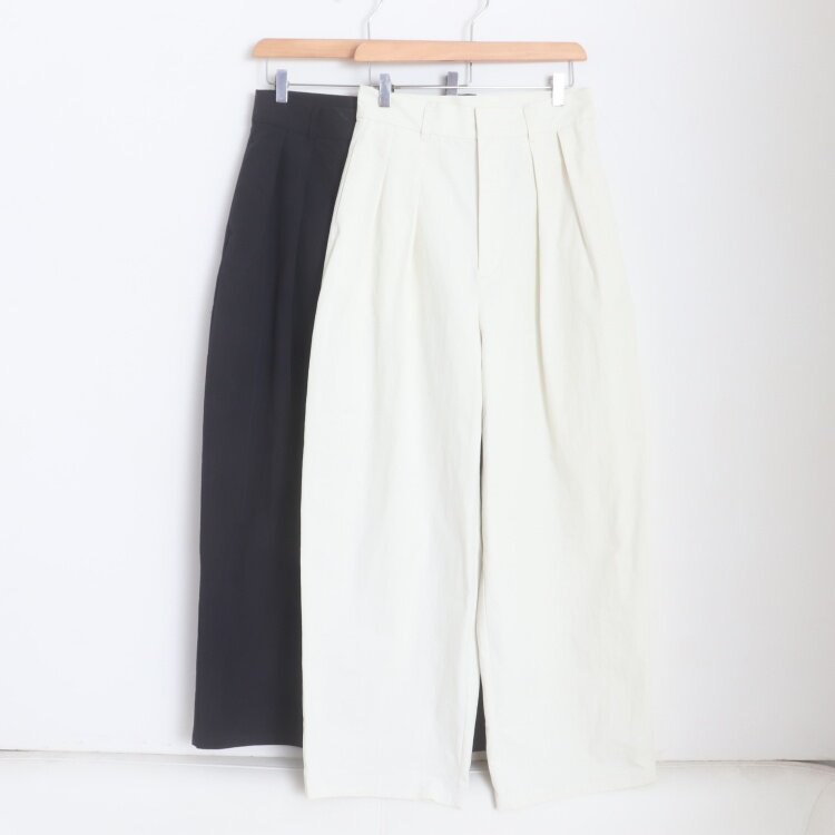 D180126日单新款贵牌客供挂扣高腰宽松显瘦长裤女纯色气质阔腿裤