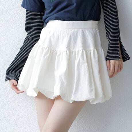 D21031日单春夏新款客供料V*S后松紧高腰显瘦A字短裙女甜美花苞裙