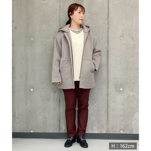 D120127日单1.6W冬季新款拉链宽松保暖女拼接连帽可拆中长款棉服