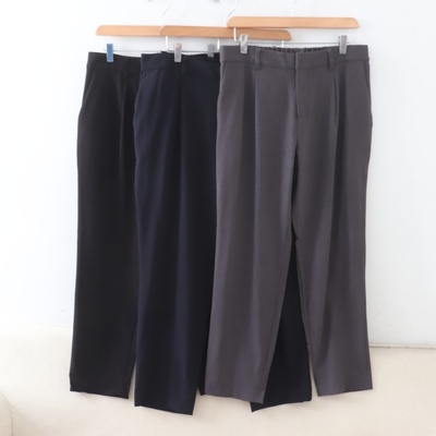 C12069日单客供挂扣后松紧高腰显瘦长裤女气质通勤休闲大码哈伦裤