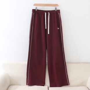 D01068日单秋新款 客供松紧抽绳系带宽松显瘦女纯色通勤休闲直筒裤