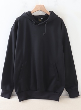 C12018日单秋款简洁连帽套头宽松好搭配女中长通勤休闲加绒卫衣