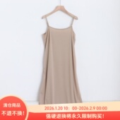 D12005日单客供料套头微宽松打底内衬裙女纯色简洁可调节吊带裙