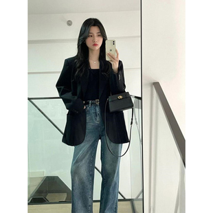 D180114日单新款 外套 GL客供两粒扣宽松显瘦好搭配女纯色休闲西装