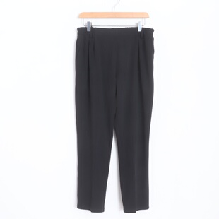 D15049日单新款 松紧高腰显瘦有垂感女纯色简洁休闲气质通勤哈伦裤