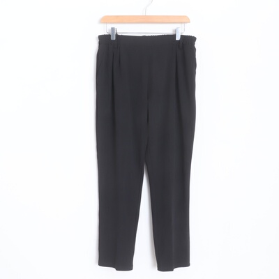 D15049日单新款松紧高腰显瘦有垂感女纯色简洁休闲气质通勤哈伦裤