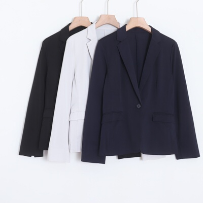 D04012日单秋客供料单粒扣微宽松好搭配女纯色气质通勤西装外套