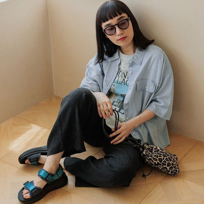 B010105日单夏新款客供料单排扣宽松女纯色休闲水洗牛仔短袖衬衫