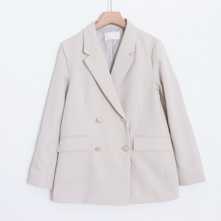 D05023日单1.69W新款客供料双排扣微宽松女纯色气质通勤西装外套