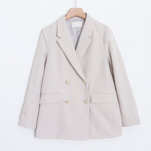 D05023日单1.69W新款客供料双排扣微宽松女纯色气质通勤西装外套
