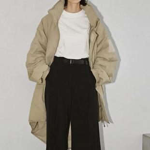 魔术贴拉链宽松保暖女大版 6.6W日元 连帽羽绒服 D01096日单冬T