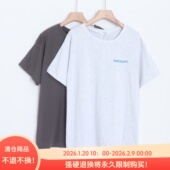 D14022日单新款 客供料圆领套头宽松显瘦女简洁休闲印花短袖 T恤