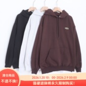 D09042日单秋冬款 加绒保暖简约连帽男女同款 中长通勤休闲套头卫衣