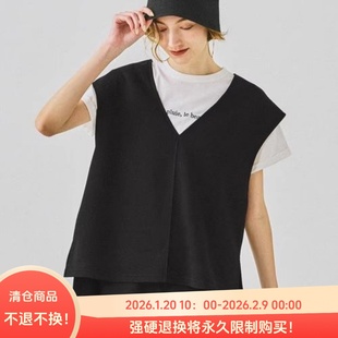 D01046日单客供料早秋V领套头宽松好搭配女通勤气质休闲背心马夹