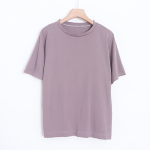 D14027日单新款客供简洁圆领微宽松休闲好搭配女纯棉简洁短袖T恤