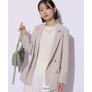 A040108日单新款1.69W新款客供料双排扣微宽松女气质通勤西装外套