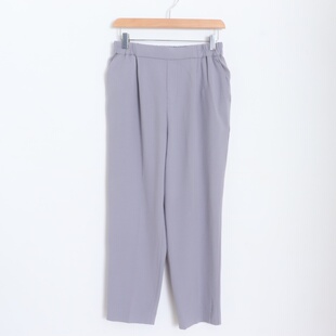 D21098日单新款 客供料松紧高腰微宽松显瘦女纯色通勤休闲哈伦裤