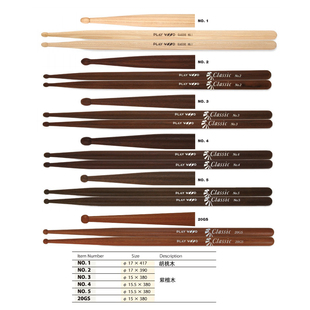 小军鼓槌架子鼓锤playwood日本进口no 2 3 4 5  20GS 红木1鼓棒