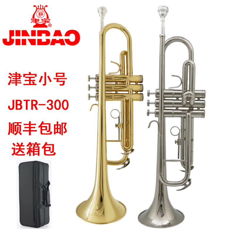 津宝JBTR-300小号乐器金色银色降B调儿童初学演奏考级漆金管包邮