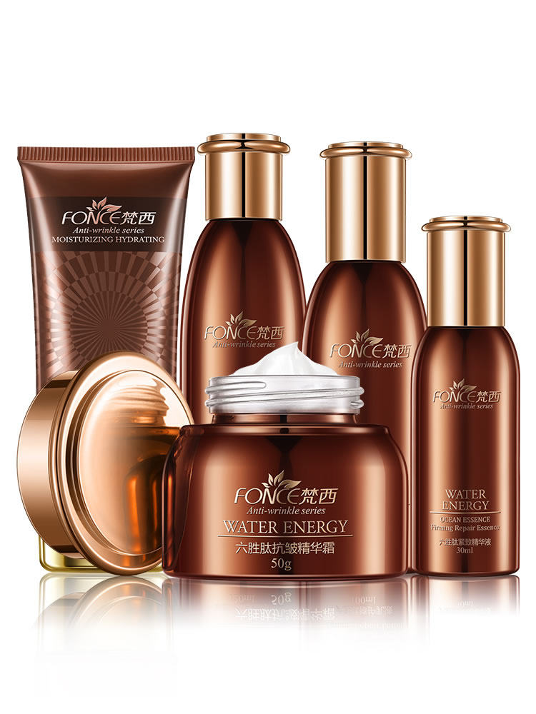梵西六胜肽抗皱紧致5件套洁面美肌水精华液乳液面霜护肤品