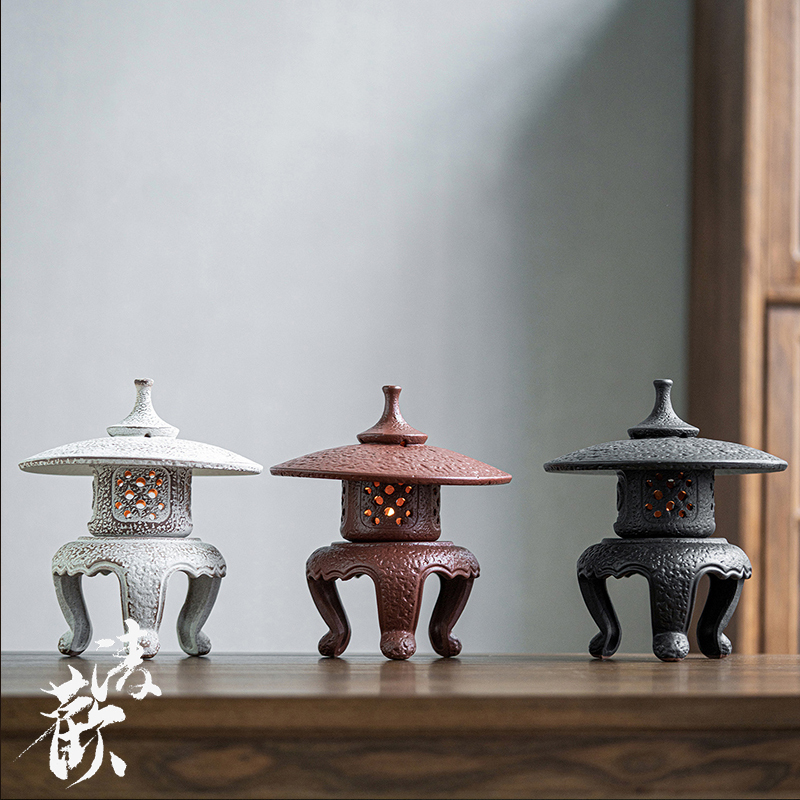 清欢丨中式复古陶瓷蜡烛台香薰炉宫灯禅意茶室氛围灯陶瓷创意摆件