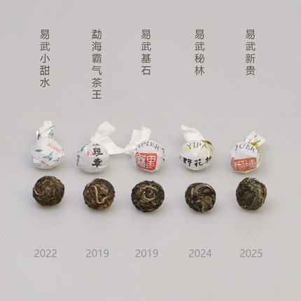 交个茶友 老班章龙珠薄荷塘龙珠易武一扇磨野花林麻黑生茶龙珠5颗