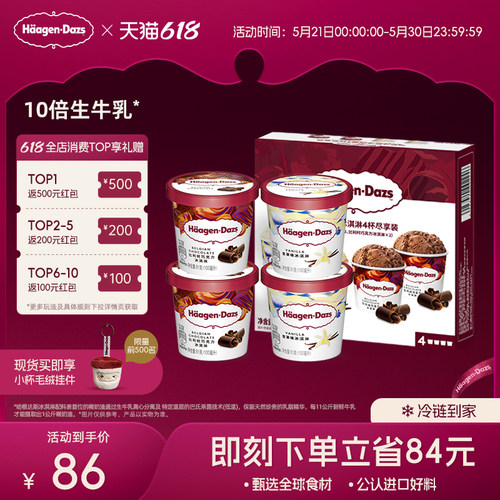 哈根达斯冰淇淋四杯分享装