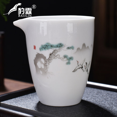 白瓷公道杯茶滤一体分茶器公杯陶瓷茶具茶漏套装茶斗匀杯家居定制