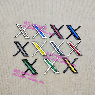 汽车摩托电动车个性DIY金属改装X字母贴标车身侧标尾标油箱盖贴标