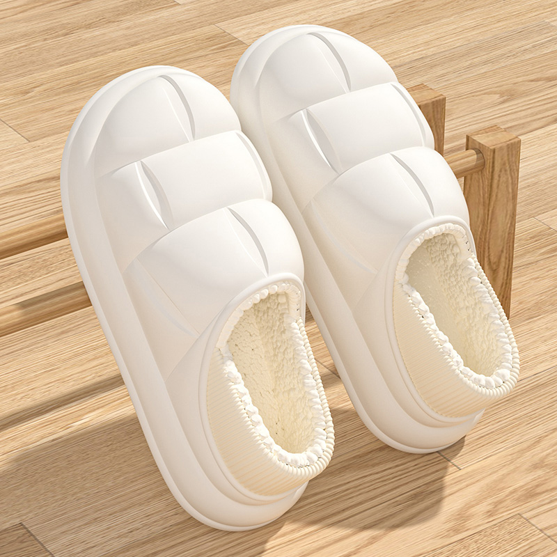 防水时尚花瓣包跟棉拖鞋情侣