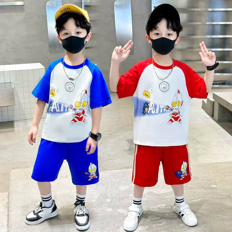 男童套装夏季男宝2026新款儿童短袖衣服两件套男孩宝宝奥特曼夏装