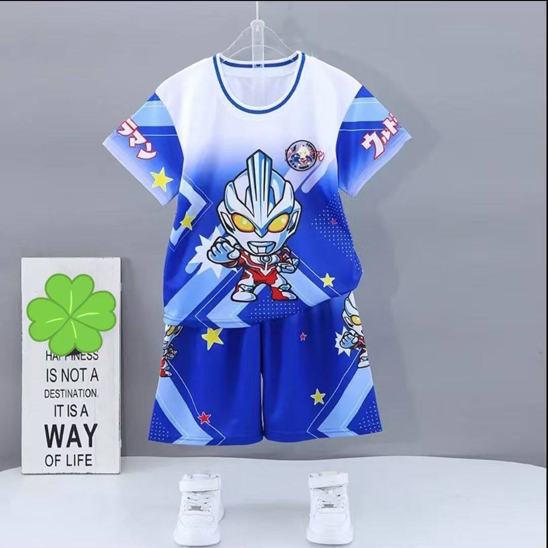 男童奥特曼夏装运动短袖夏季套装衣服2026新款儿童薄款两件套