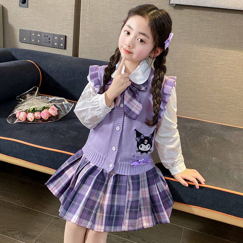 女童春秋连衣裙2026新款洋气儿童春装jk套装小女孩库洛米衣服裙子
