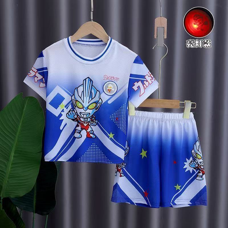 男童夏装运动短袖夏季套装衣服奥特曼2026新款儿童薄款两件套宝宝