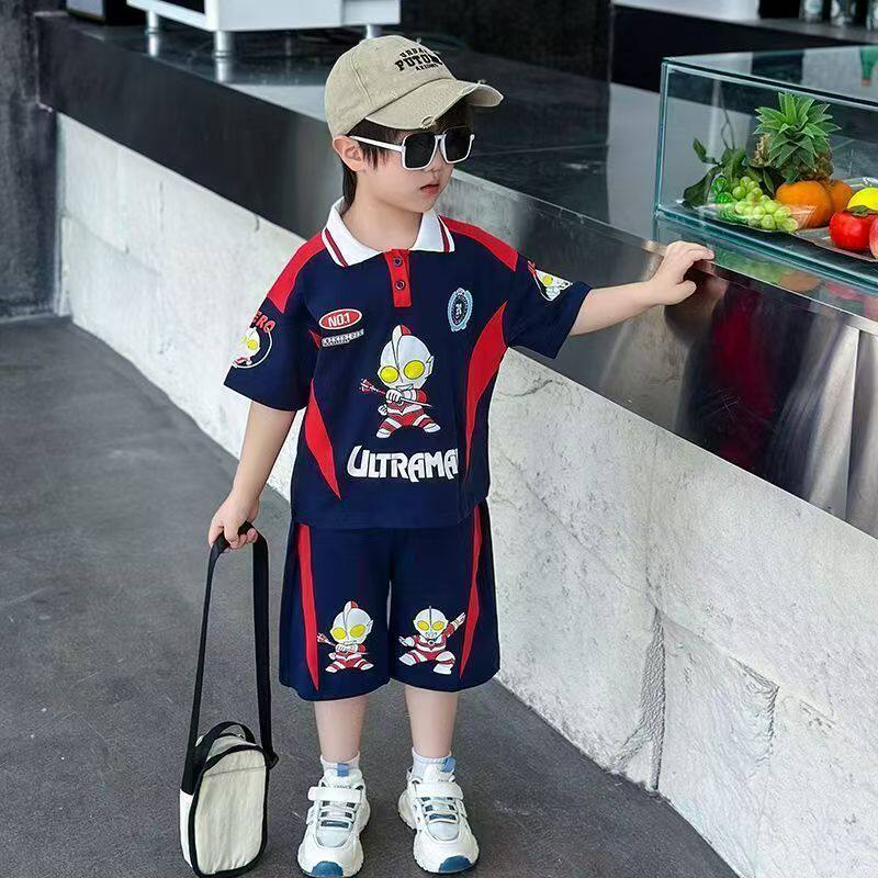 奥特曼衣服男童夏季夏装套装2026新款宝宝儿童帅气短袖两件套