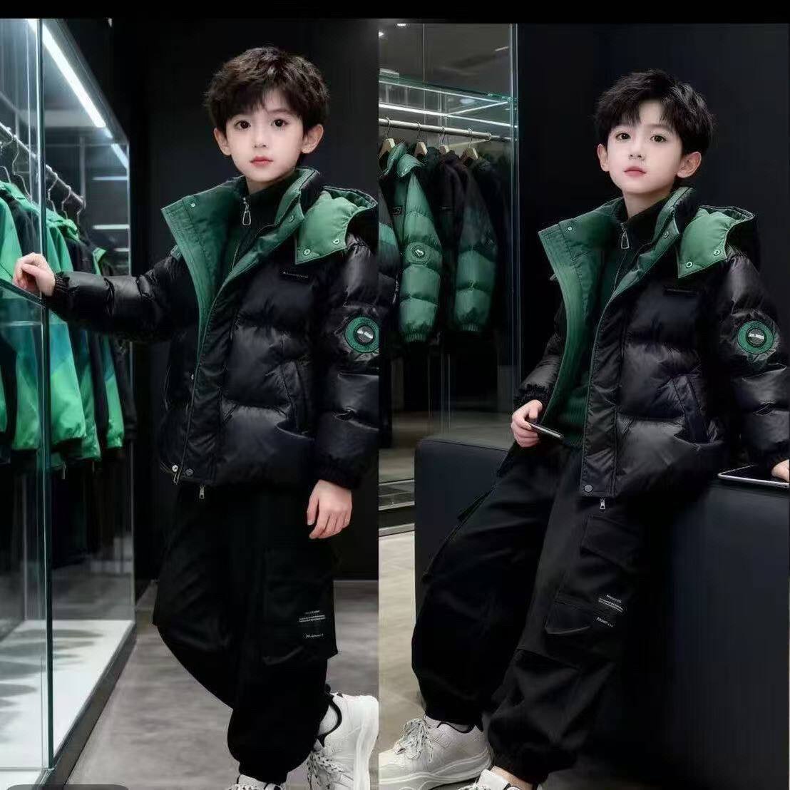 男童冬季棉服2026新款中大童加厚棉衣儿童中长款保暖休闲棉袄帅气