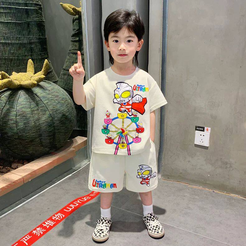 奥特曼衣服男童夏套装2026新款帅气时髦宝宝夏季薄款短袖儿童夏装